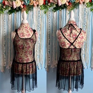 Intimately Free People Swiss Dot Sheer Slip Medium